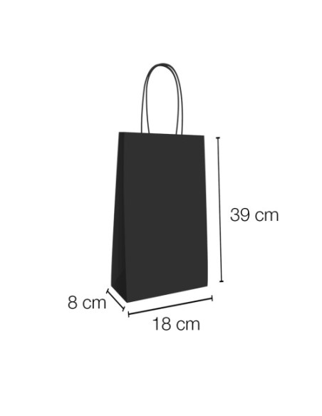 Bolsa de papel asa rizada de 18 + 8 x 39 STANDARD.
