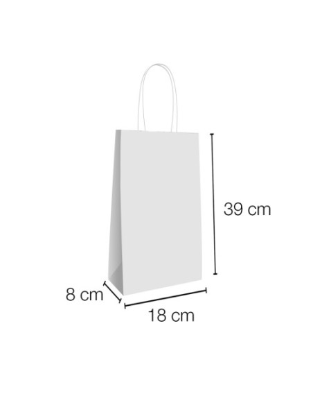 Bolsa de papel asa rizada de 18 + 8 x 39 STANDARD.