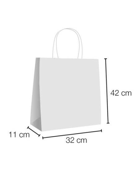 Bolsa de papel asa rizada de 32 + 11 x 41 STANDARD.