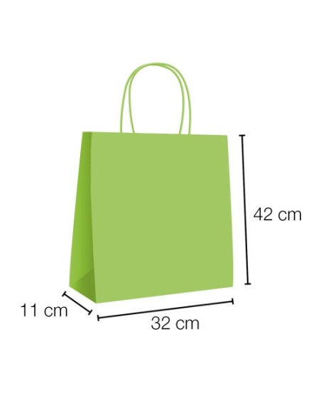 Bolsa de papel asa rizada de 32 + 11 x 41 STANDARD.