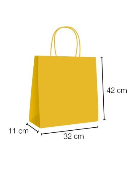Bolsa de papel asa rizada de 32 + 11 x 41 STANDARD.