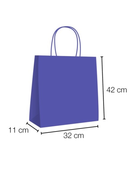 Bolsa de papel asa rizada de 32 + 11 x 41 STANDARD.
