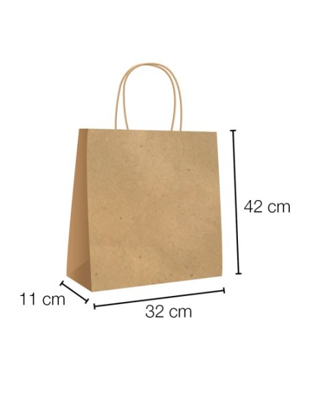 Bolsa de papel asa rizada de 32 + 11 x 41 STANDARD.