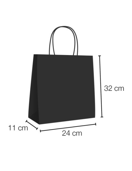 Bolsa de papel asa rizada de 24 + 11 x 32 STANDARD.