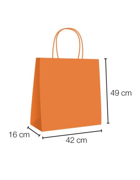 Bolsa de papel asa rizada de 42 + 16 x 49 STANDARD.