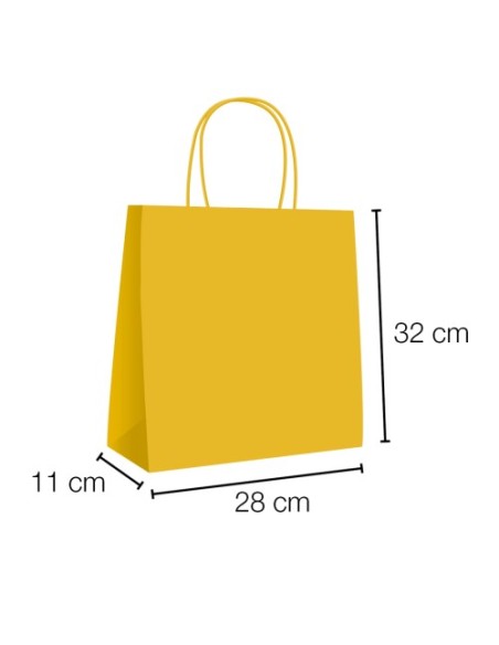 Bolsa de papel asa rizada de 28 + 11 x 32 STANDARD.