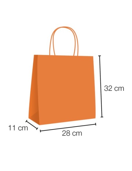 Bolsa de papel asa rizada de 28 + 11 x 32 STANDARD.