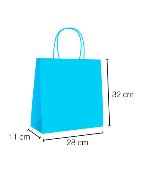 Bolsa de papel asa rizada de 28 + 11 x 32 STANDARD.