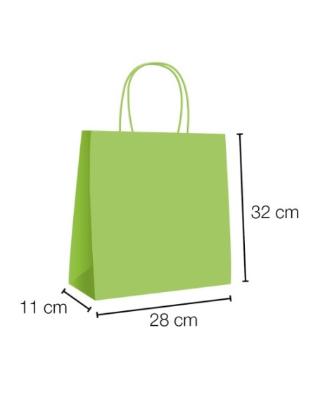Bolsa de papel asa rizada de 28 + 11 x 32 STANDARD.