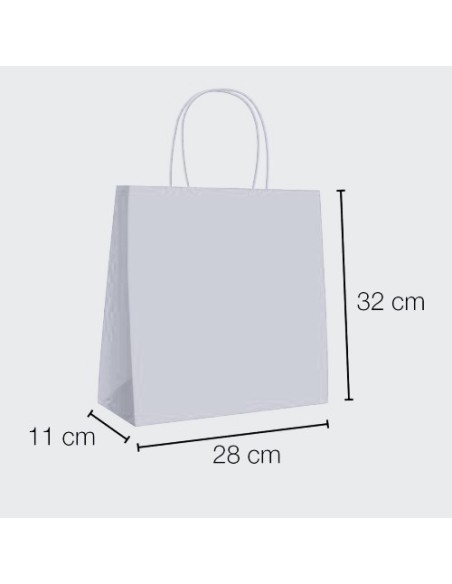 Bolsa de papel asa rizada de 28 + 11 x 32 STANDARD.