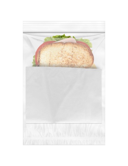 Bolsa de polietileno autocierre con bolsillo canguro 18 X 22,5 + 20 cm