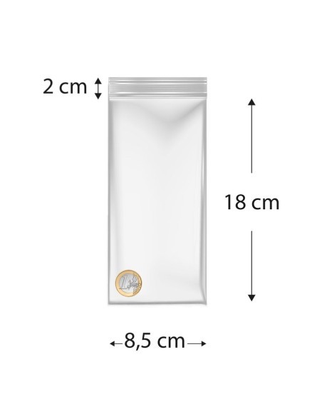Bolsa de plastico autocierre 8,5 x 18 cm
