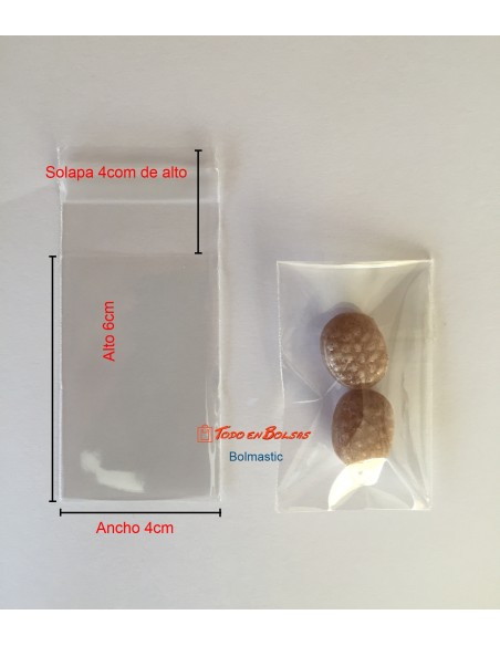 Bolsa de Polipropileno Con Solapa Adhesiva  4 x 6 cm