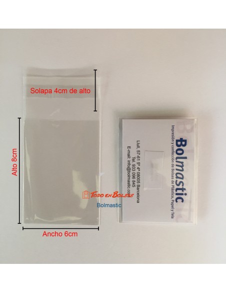 Bolsa de Polipropileno con Solapa Adhesiva de 6 x 8 cm