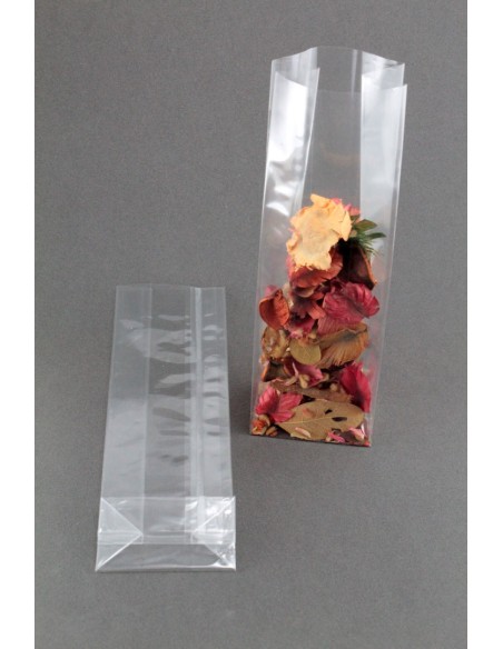 Bolsas de Celofán transparente con Base Cuadrada (6 x 19 de alto